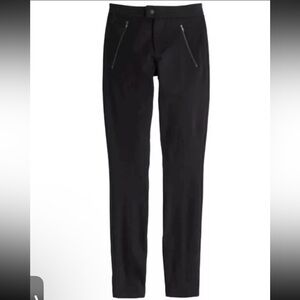 J.Crew Women’s Pixie Pant Ponte Knit Zip Pocket Snap Front B3985 Black Size 2R
